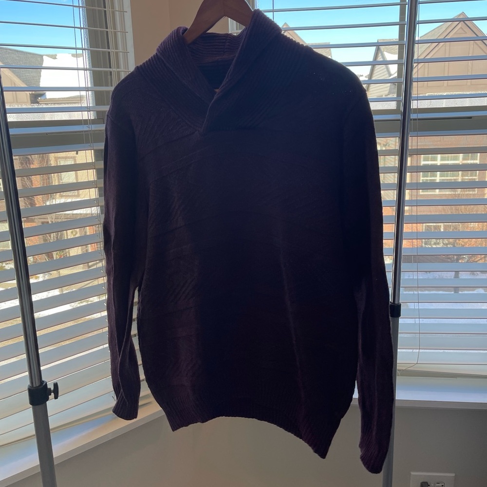 Marc Anthony Maroon Shawl-Collared Holiday Sweater